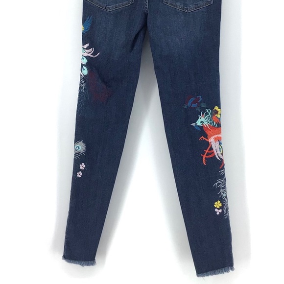 Free People Bird Embroidered Skinny Denim Jean NWT - Picture 6 of 6